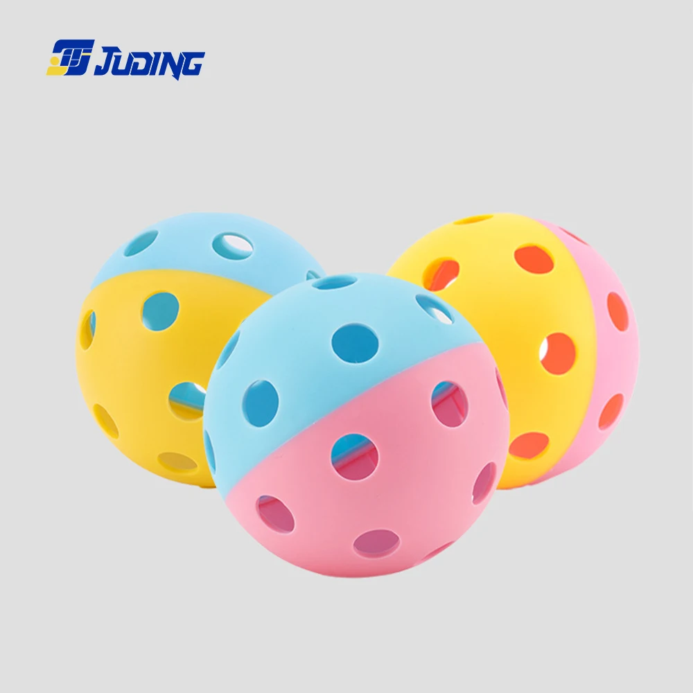 Jusian Durable USAPA TPE Two-Tone White Practice Balls 25g for Outdoor Pickleball