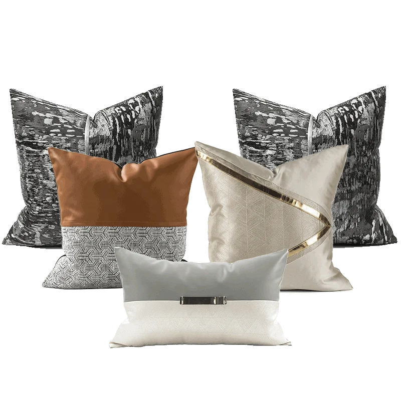 neutral throw pillow set