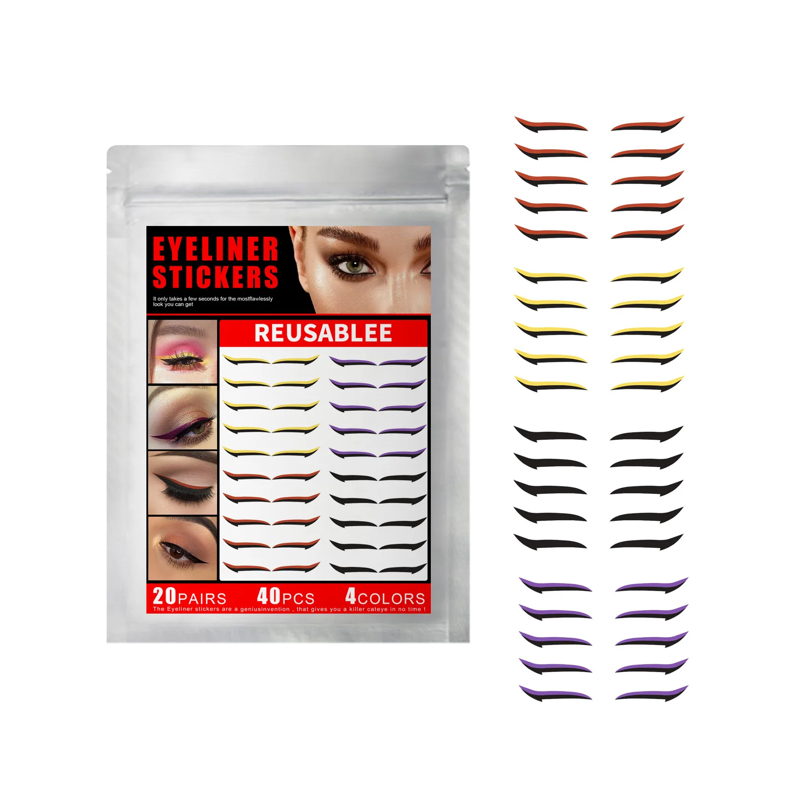 Amazon Reusable Glitter Eyeliner Eyelash Tattoo Sticker Eyeliners