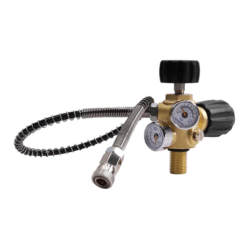 5/8-18UNF DIN Valve SCBA Adapter with Gauge, 4500psi Tank Valve