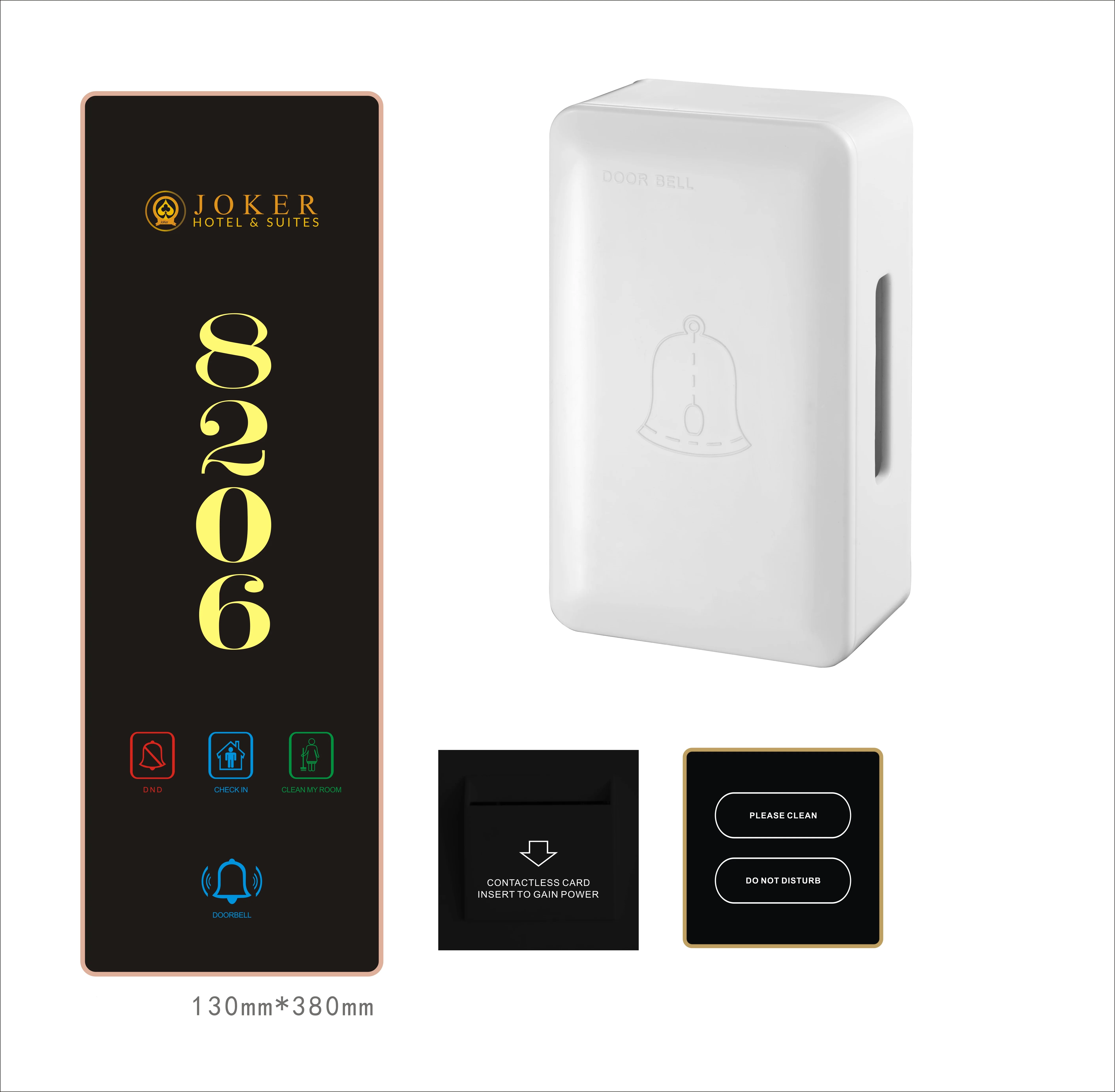 Electronic Hotel Room Number Panel with Five in One Hotel Doorplate Do Not Disturb Make up Room and Bell
