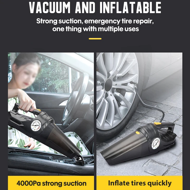 CARSUN 185902 4 в 1 небольшой портативный 150PSI воздушный насос для шин, 12V автомобильный пылесос Многофункциональный aspirateurs