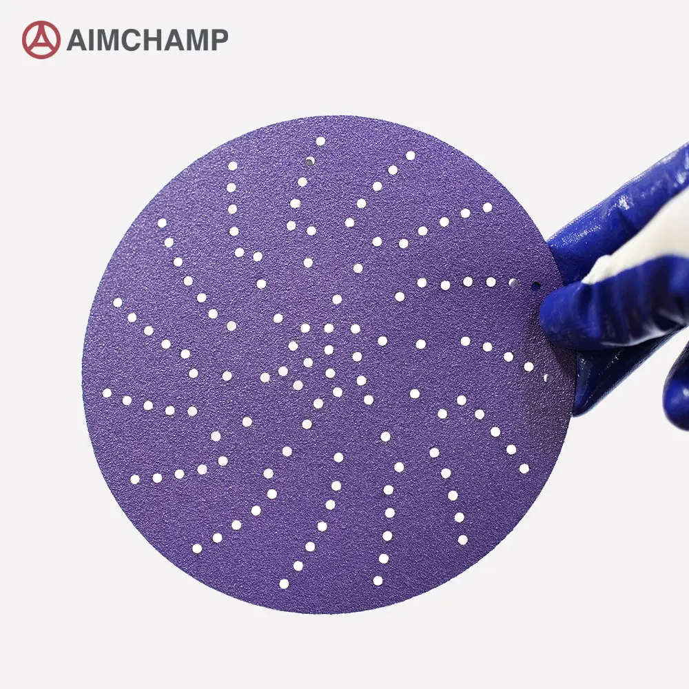 good quality and durability automotive abrasive 6 inch 125 mm paper purple Ceramic sanding disc