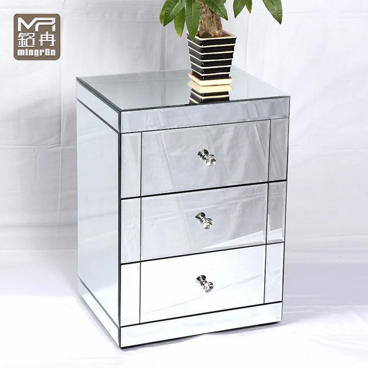 Bedroom Group Mirrored Furniture Dresser Tall Boy 7 Drawers Chest Night