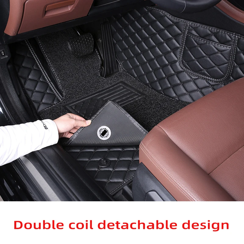 All Weather Custom Anti slip 7D 5D Waterproof Car Carpet Floor Foot Mats 4 Pieces  Luxury EVA Leather PVC Coil Universal Car Mat