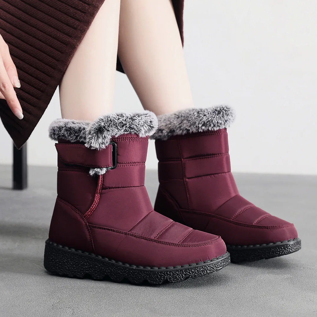 Winter New All-match Thick Sole Popular Plush Short Waterproof Boots Women's Shoes Plus aperçu 4