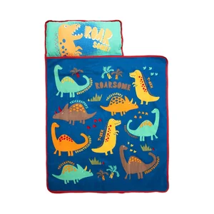 Dinosaurs MAT SET Includes Pillow & Fleece Blanket Great for Girls Napping During Daycare Kids Nap Mat Set
