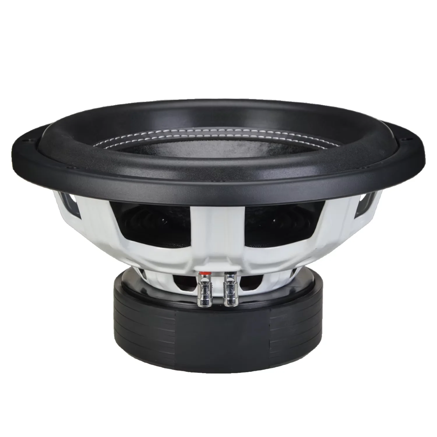 Subwoofers para automóvil OEM de 10 pulgadas con imanes dobles, altavoces para audio automotriz modelo 1075-075 con cono de papel y marco de aluminio, alimentación de corriente continua a 12 V, potencia nominal de 600 W