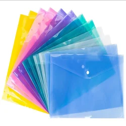 Красочные A4 кнопки сумка клейкая Сумка для документов прозрачная пластиковая сумка для документов
