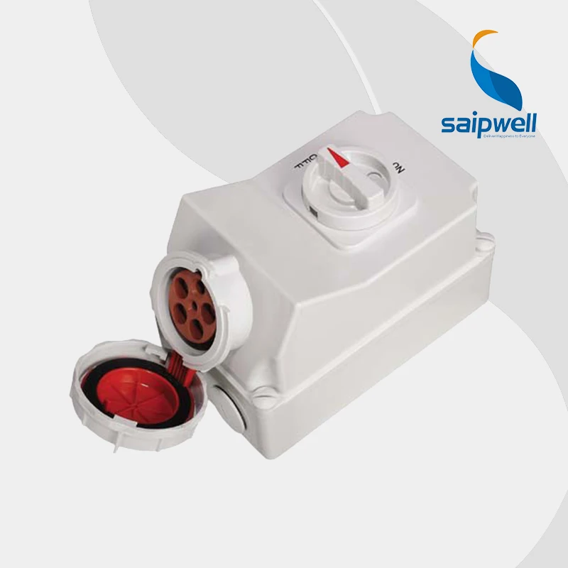 Saipwell 3 Phase 3 Pin 16A 32A 63A Industrial Switch Socket Mechanical ...