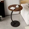 Base ronde noire avec couleur noyer