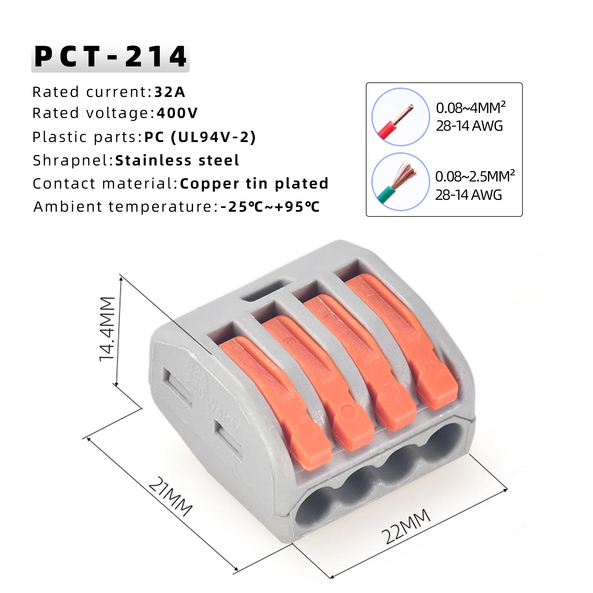 kejian direct factory wire in connectors CMK 412 wire push connector Wire terminal pin connector