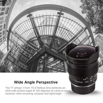 TTArtisan 11mm F2.8 Full Frame Manual Focus Lens Fish Eye Mirrorless Camera Lens for Canon Series Canon EOS-R//RP/R5 Camera detail image