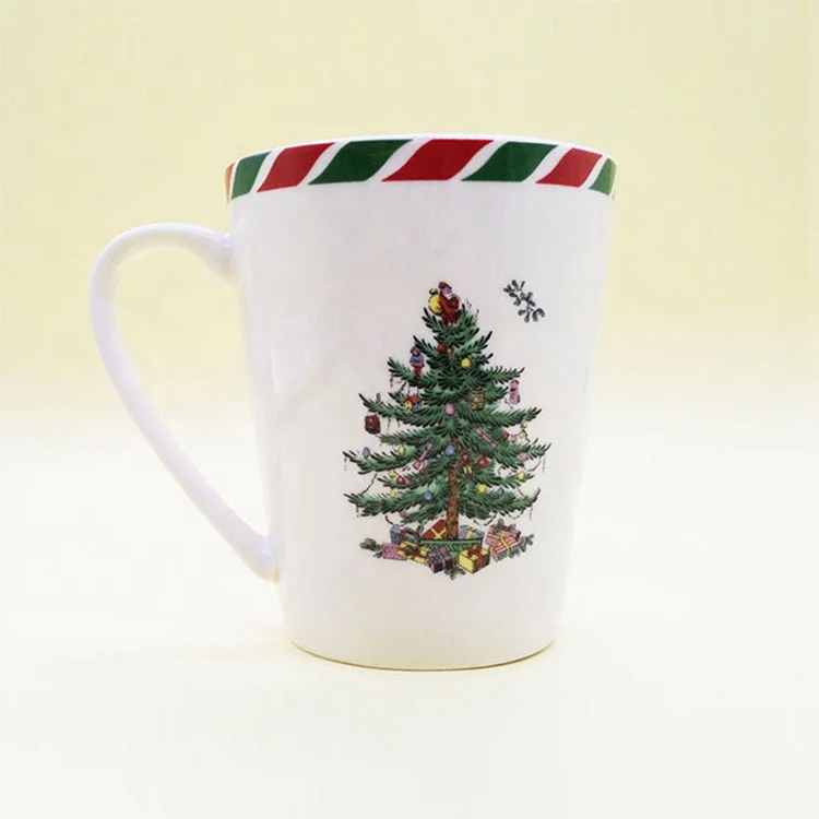 Wholesale Ceramic Christmas Tree Tableware Porcelain Milk Cup Mug Steak Plate Bowl sets