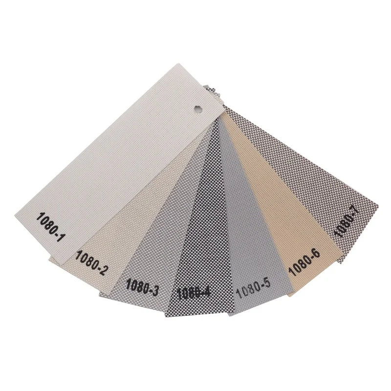 Hometextile Polyester PVC Vertical Blinds Sunscreen Roller Blinds Flame Retardant Blackout Curtain Fabric Woven 1080 Mesh Fabric