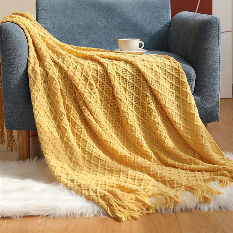 Aoyatex Geometry Adult Wearable Soft Chunky Crochet Acrylic Knitted Blanket Throw For Office Break Throws And Blankets details