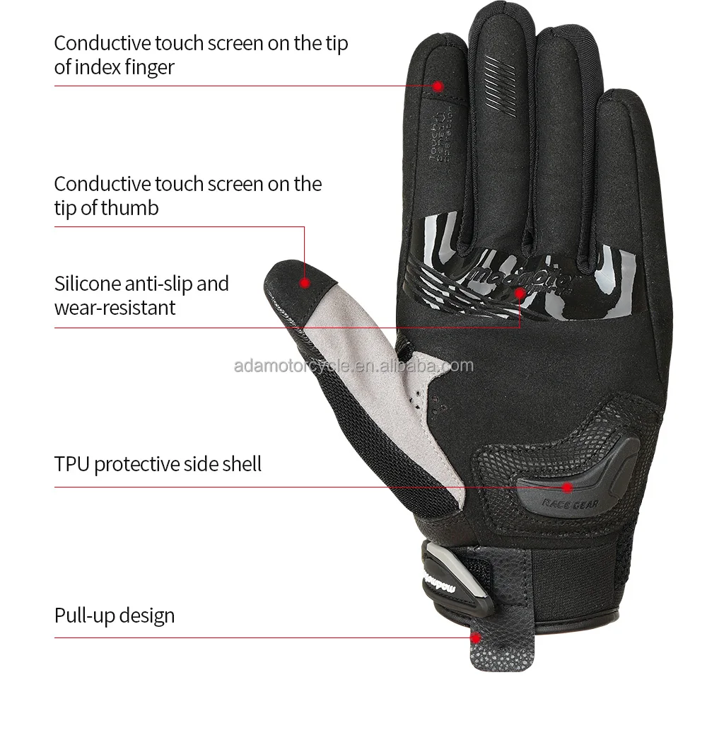 Newest Electronic Motorcycle Gloves Silicone Anti-Slip Touch Screen ...