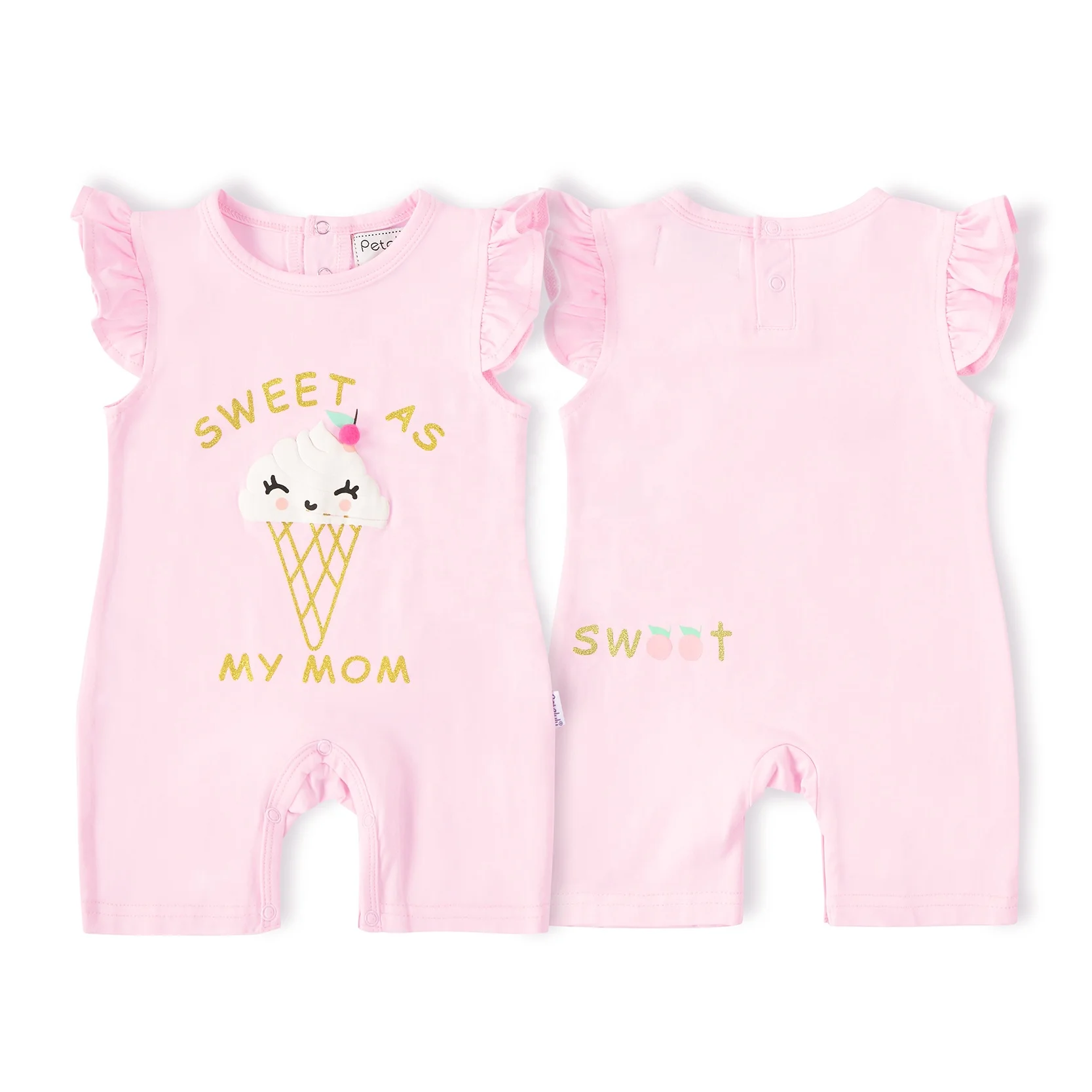 Детская одежда Petelulu из органического хлопка baju, детская Милая одежда, комбинезон для маленьких девочек