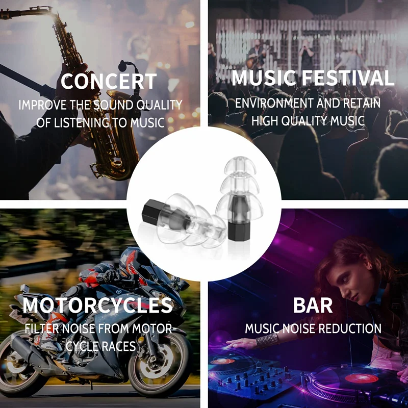 Recoo Oem Concert Noise Cancelling Filter Silicone Earplugs High