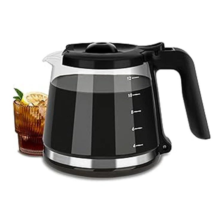 Factory Customized 12 Cup 1.8L Eco-Friendly Durable Borosilicate Glass Pot  clear Coffee Carafe Jar Oster Coffee Maker