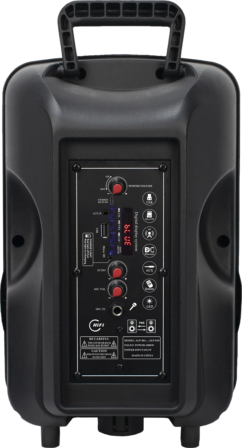 2021 amazon Hi-Fi 8 дюймов большой мощности динамик лучшие продажи сине-подключить беспроводной портативный тележка открытый с 1800