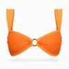 Top de bikini con aro metálico y tirantes anchos naranja