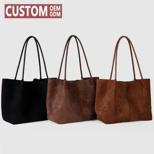 Custom High Quality Fashion Suede Bolsos De Mujer Premium Large Shoulder Bag Women'S Tote Bags Totebag