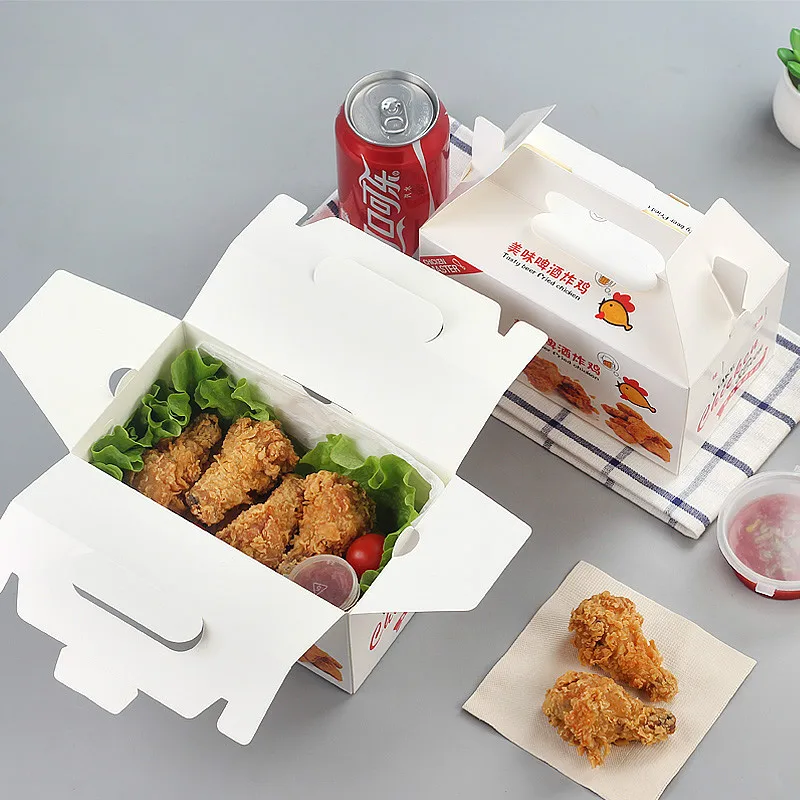 Source Disposable Custom Fast Food Takeout Storage Bread French Fries  Chicken Anti-oil Kraft Paper Packaging Box on m.