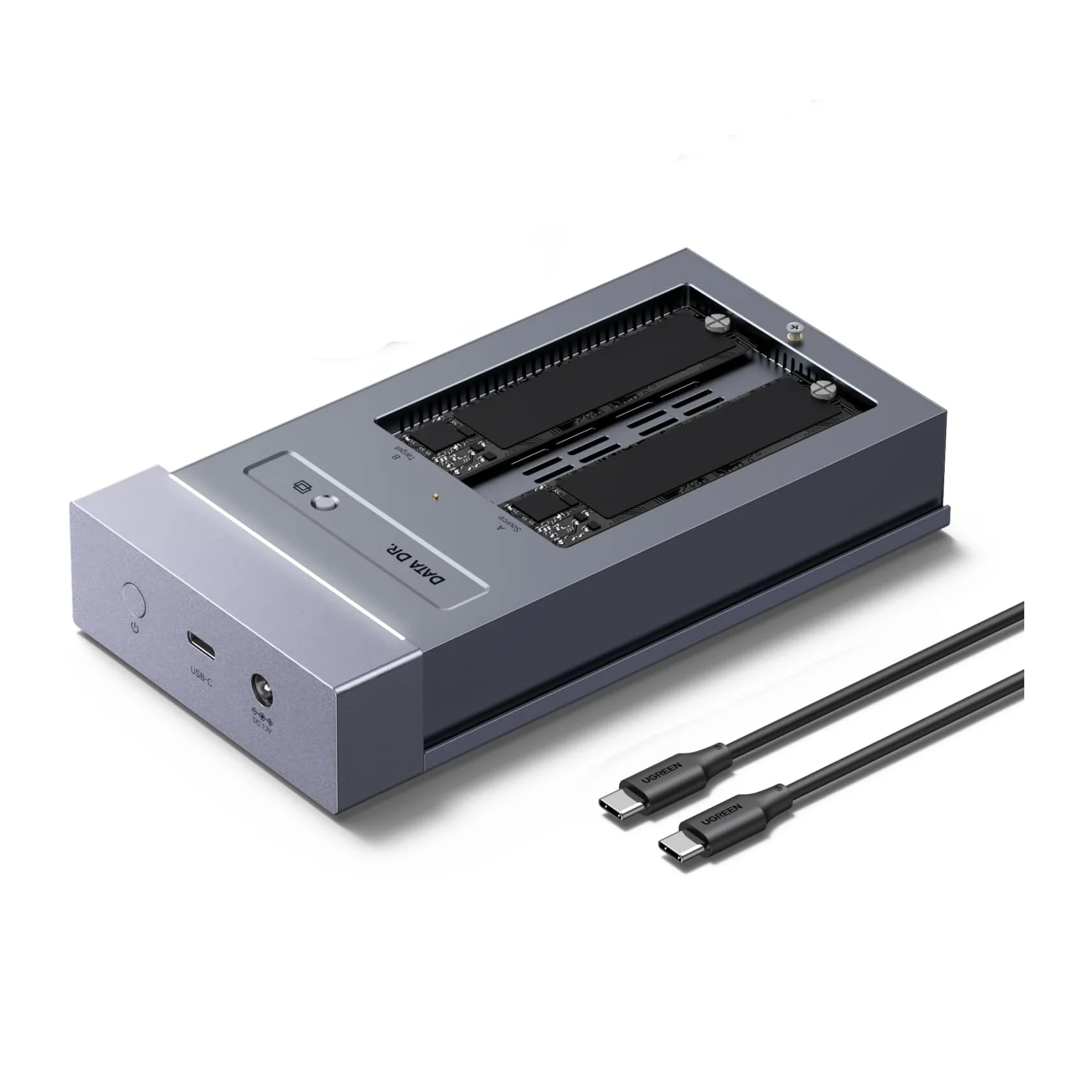 UGREEN 40Gbps Dual-Bay M.2 NVMe SSD Cloner, USB4 NVMe Enclosure