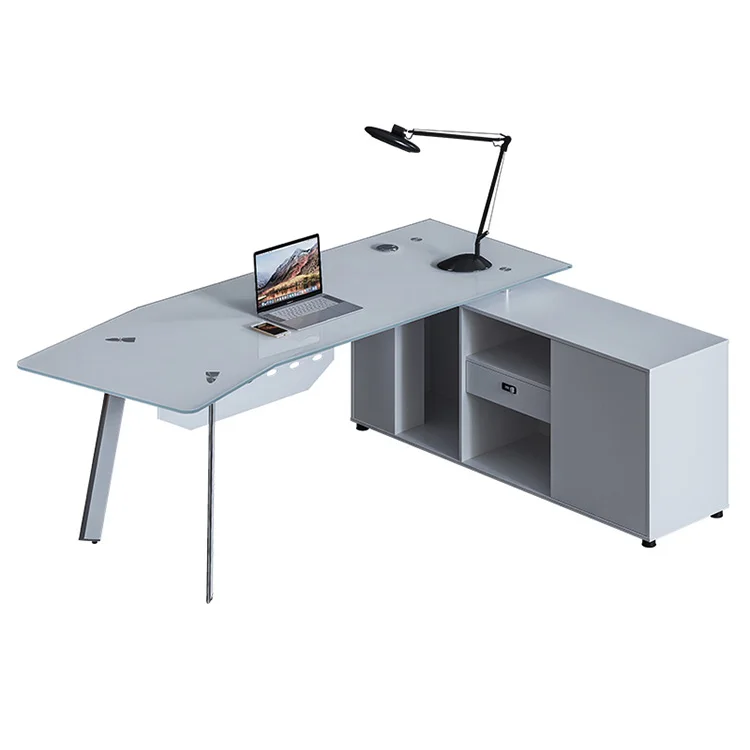 Modern Glass Top Office Table Design Executive Desk Office Furniture