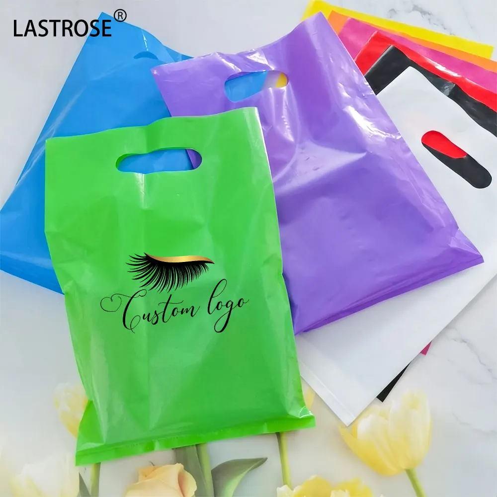 Custom Print Logo Plastic Shopping Bag Plastic Packaging Die Cut Handle