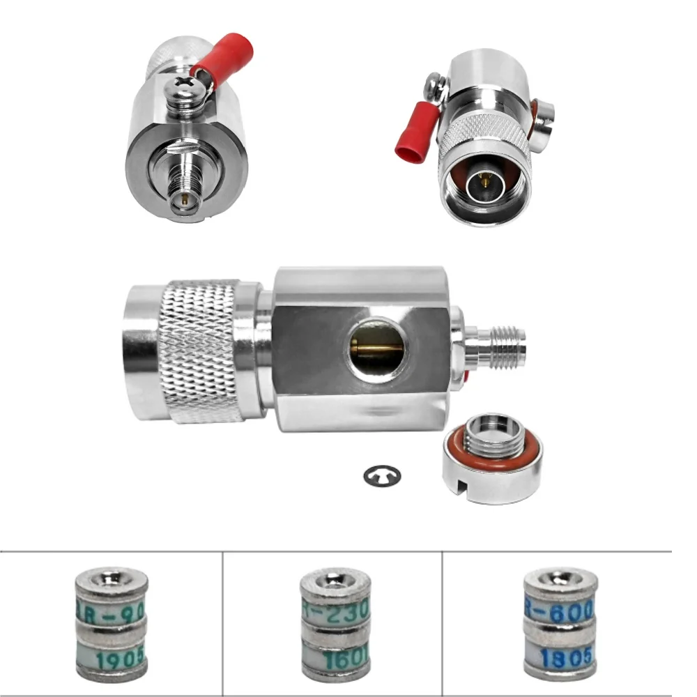 Bộ chống sét đồng trục loại N đầu nối đực đến đầu nối cái RP-SMA, dải tần DC–6 GHz, thiết bị bảo vệ quá áp do sét đánh