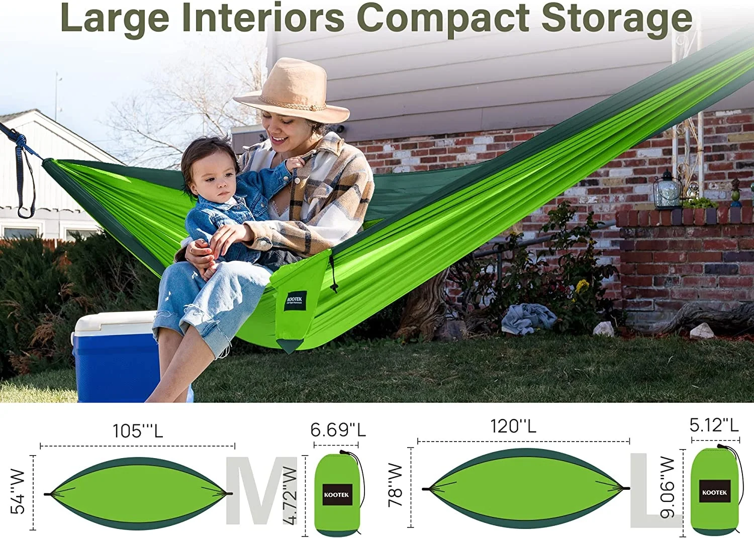 Outdoor Camping Hammock Lightweight Nylon Hammock 210t70d Parachute