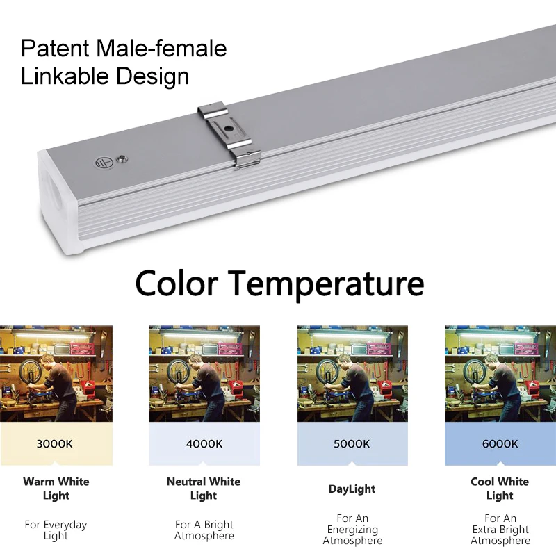 Industrial Linkable Aluminum 2Ft 4Ft 8Ft 4500k 5000k Led Linear Shop Lighting Integrated T5 LED Integrated Tube Light