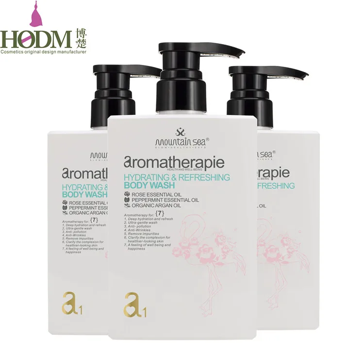 Розовое эфирное масло Mountain Sea с пользовательской этикеткой 200 мл гель для душа увлажняющая Ванна и