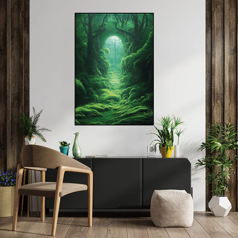 Living Room extra Large Nature LED Landscape Wall Murals Scenery Jungle ...