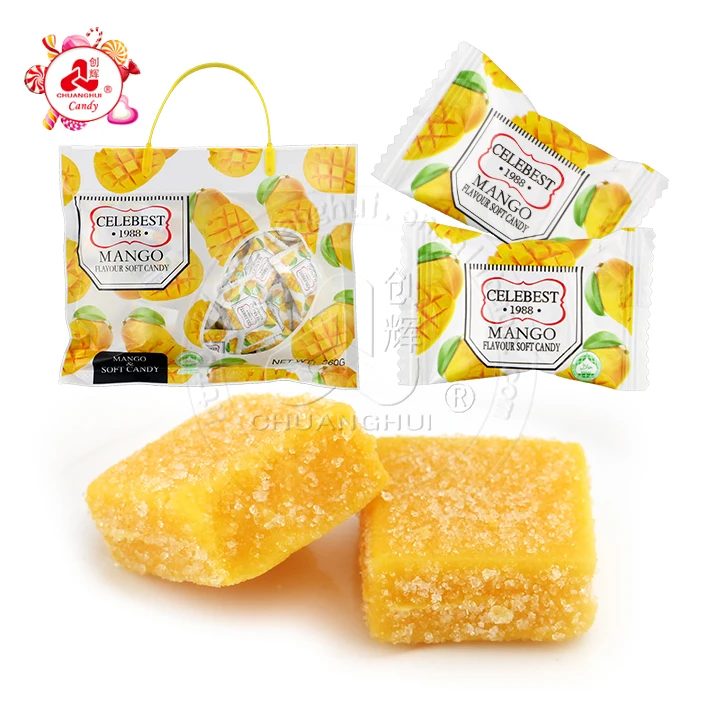 Halal Mango Soft Candy Cube Mango Fruit Flavor Jelly Soft Candy