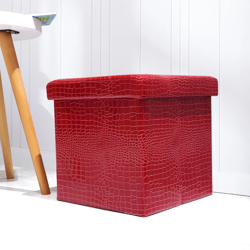 Multi-function Custom Footrest Foot Rest PU Foldable Ottoman With Storage