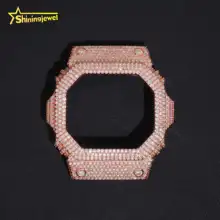 Hot Sale Buss Down DW5600 Model Watch Case Moissanite VVS Pass Diamond Test Iced Out Design Hip Hop S925 Gold Plated Watch Bezel