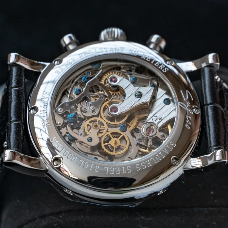 Rts Stock Drop Ship Luxury 5atm Seagull St1901 Chronograph Hand Winding Mechanical Movement Stainless Steel Watch Man for Sale
