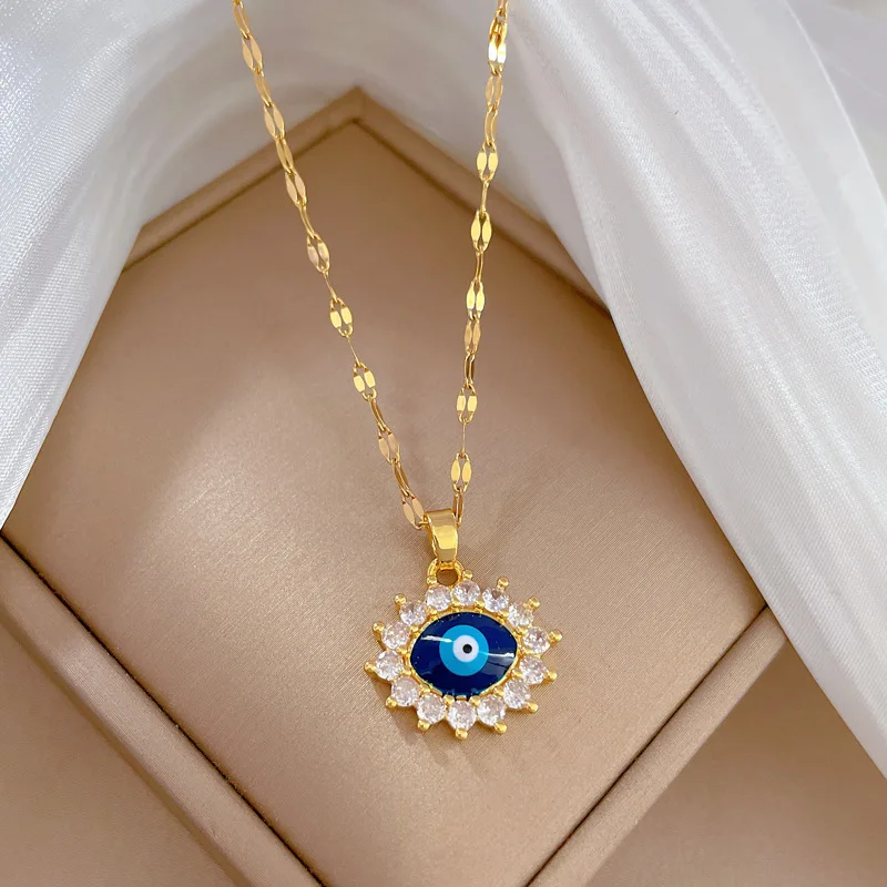 Collana girocollo con ciondolo malocchio turco Vintage Lucky