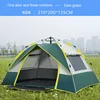 Green Three window Tent + moisture-proof pad 210*200*135cm