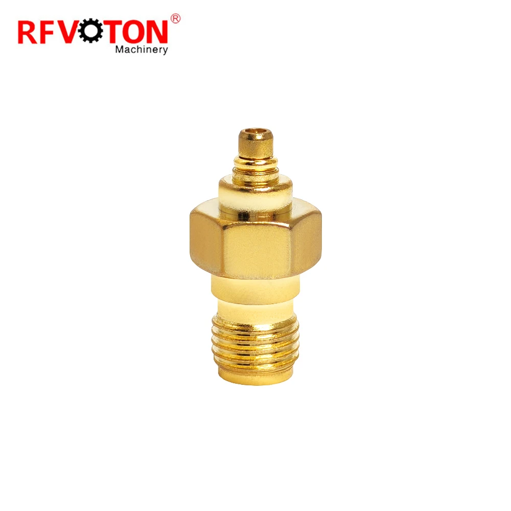 Factory Supply Adaptor  MMcx Male to Sma  Female Jack Hembra Socket Straight Connector Rf Coaxial Coax Copper Adapters Rohs