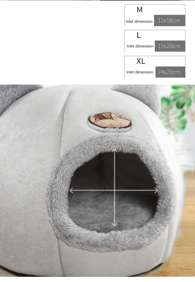 Lovely Cattery Quality Round Cat Bed Winter Warm Pet Nest Bed Fully Enclosed Nest Cat Bed For