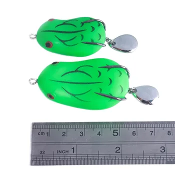 Cheery 4.5cm/5.4G 5cm/11.5G Top Water Frog Soft Bait Artificial Silicone with Double Hook for River Fishing – Soft Lure – view 5