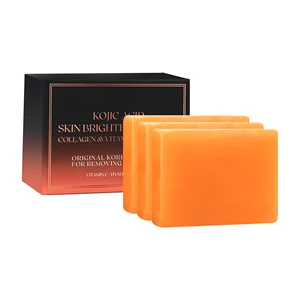 Handmade Kojic Acid Soap for Dark Skin Natural Bath Soap for Lightening Whitening Bleaching Brightening Face Body Bath 100g 3Pcs