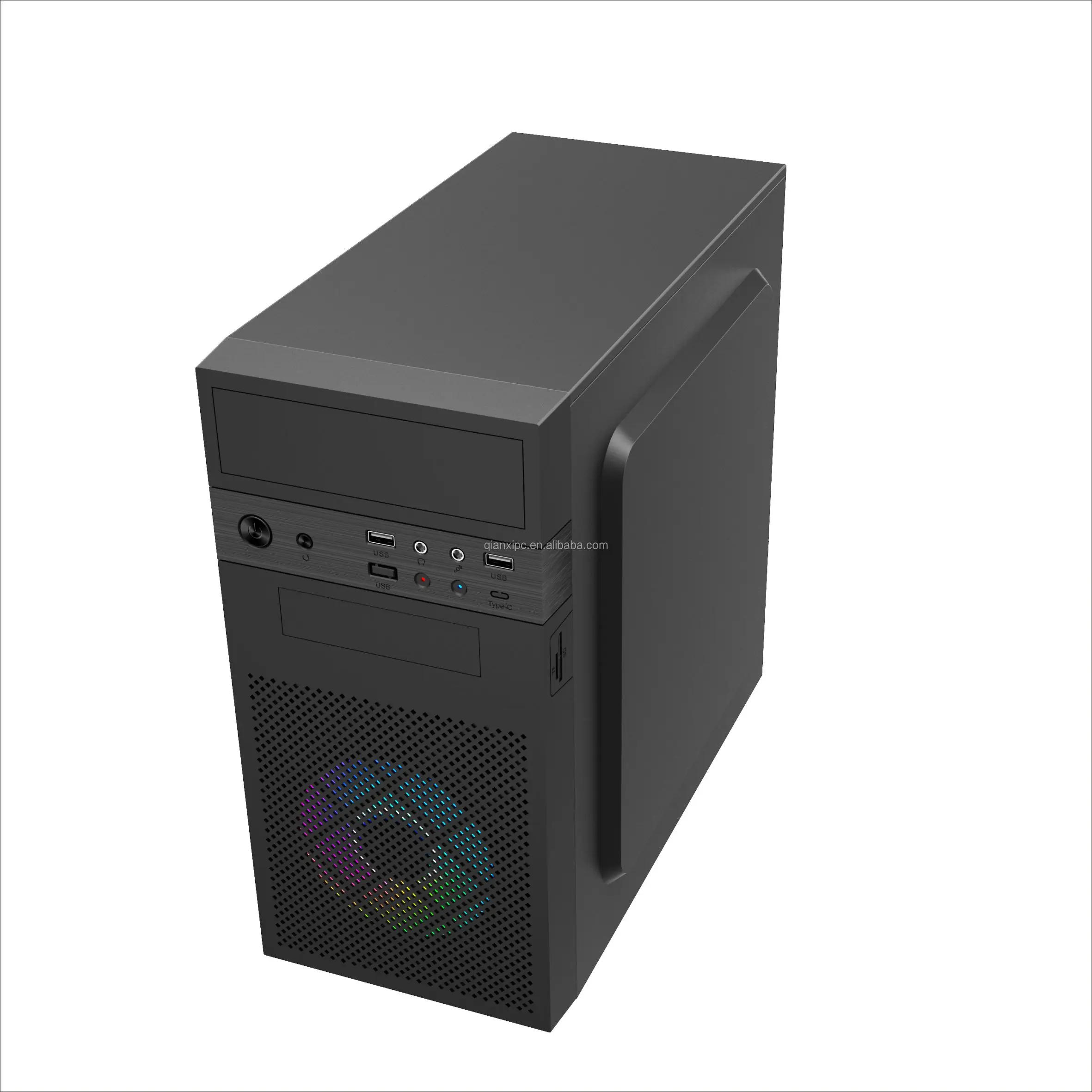V12 Type C Connector Usb3.1 Micro Atx Office Computer Case With 200w