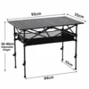 95 Black Adjustable Folding Table with Mesh Cover