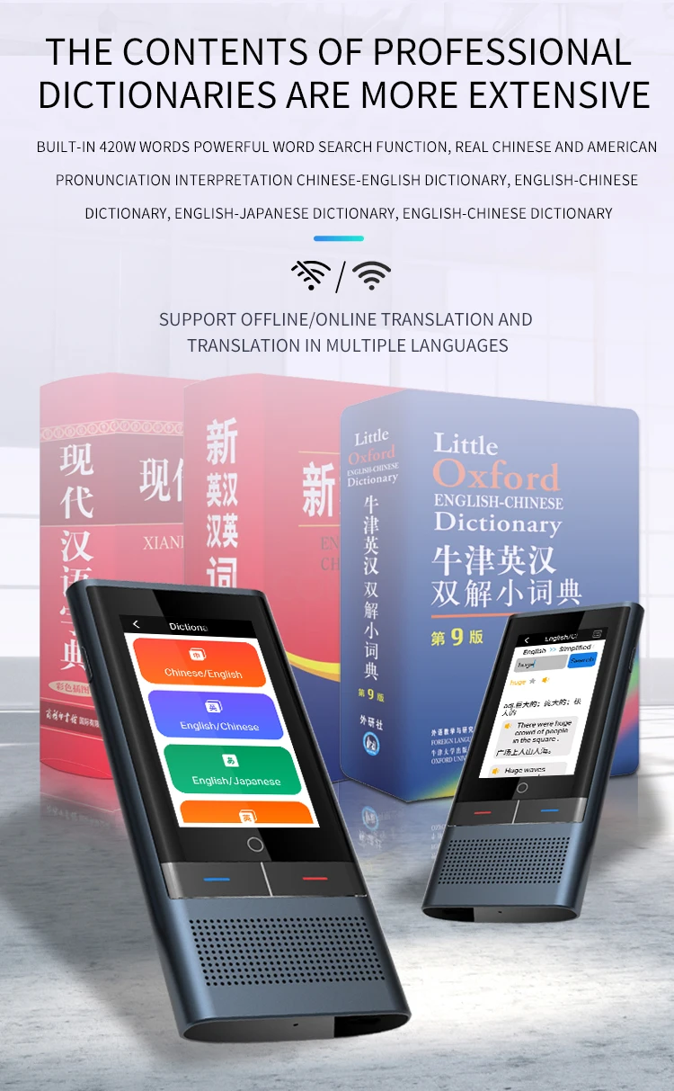 Portable AI Voice 138 Languages Mini Translator Intelligent Pocket Device for Travel Study Business