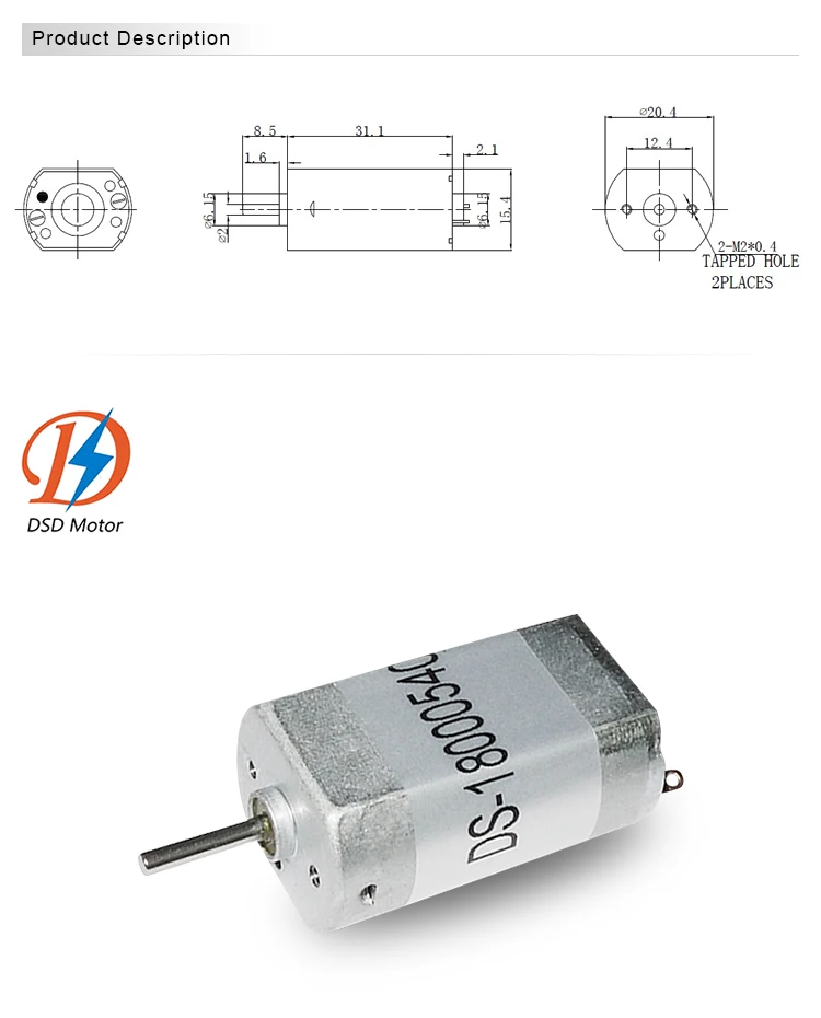 High Quality  DSD DSD-180 6V 12V 24V Electric Car DC 15mm Mini Motor manufacture